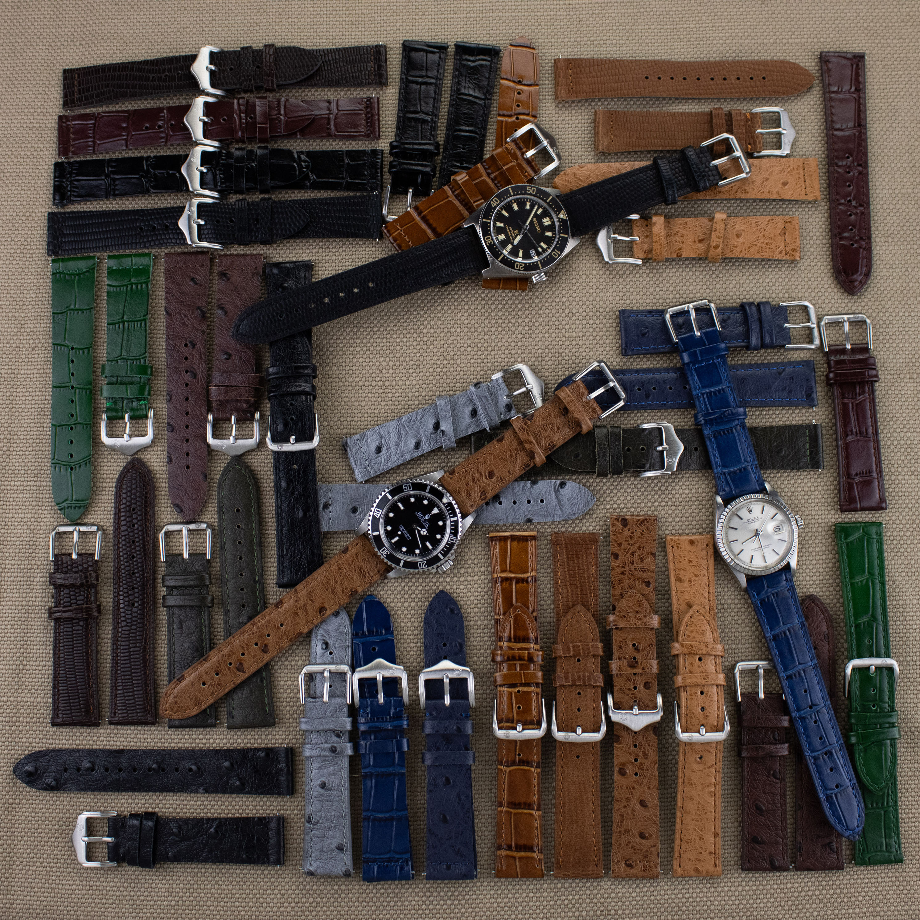 Exotic leather watch bands