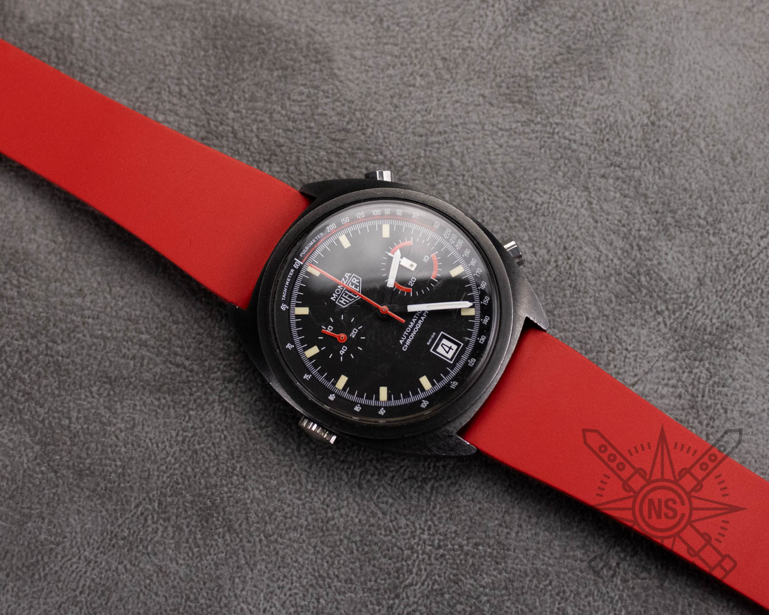 Red rubber watch strap