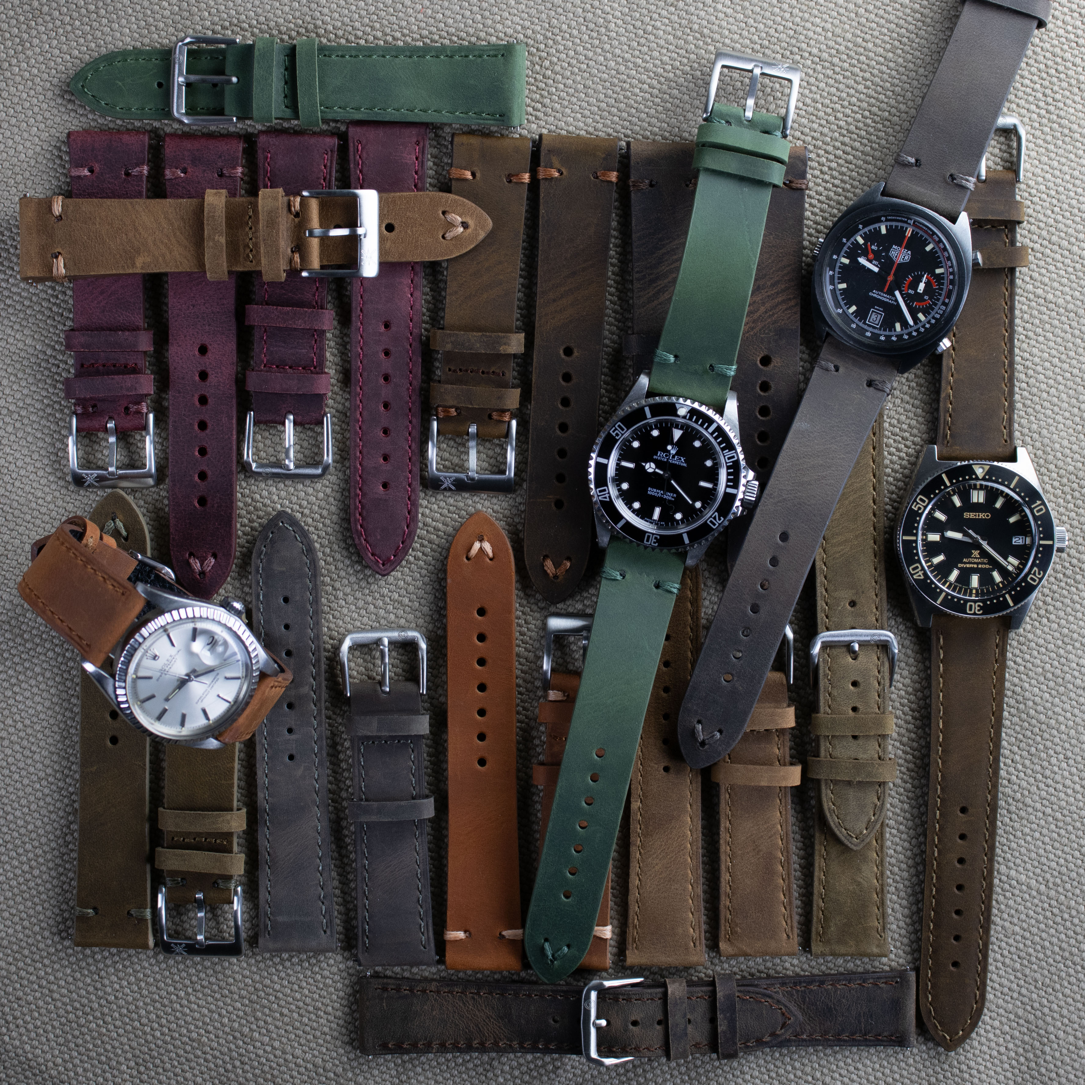 Full-grain leather watch bands