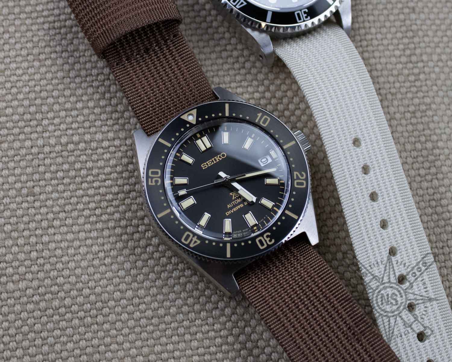 Brown ribbed RAF watch strap