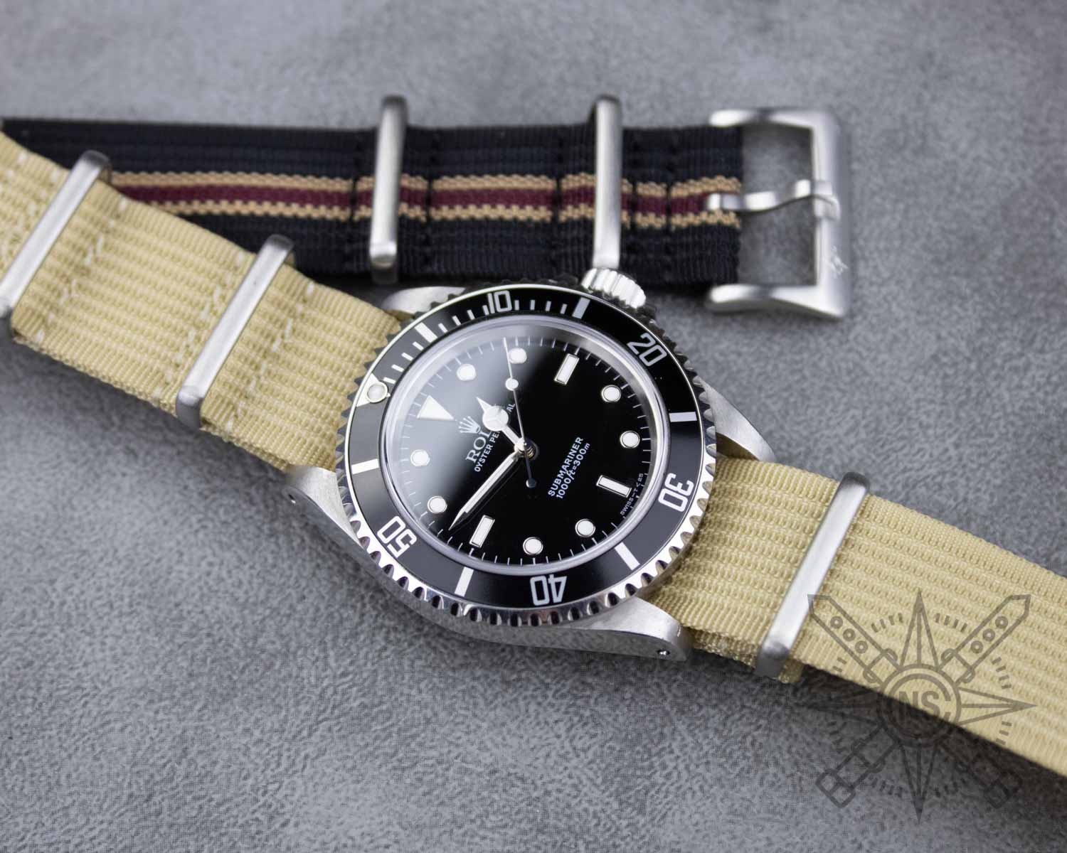 Tropical nylon watch strap on a Seiko dive watch